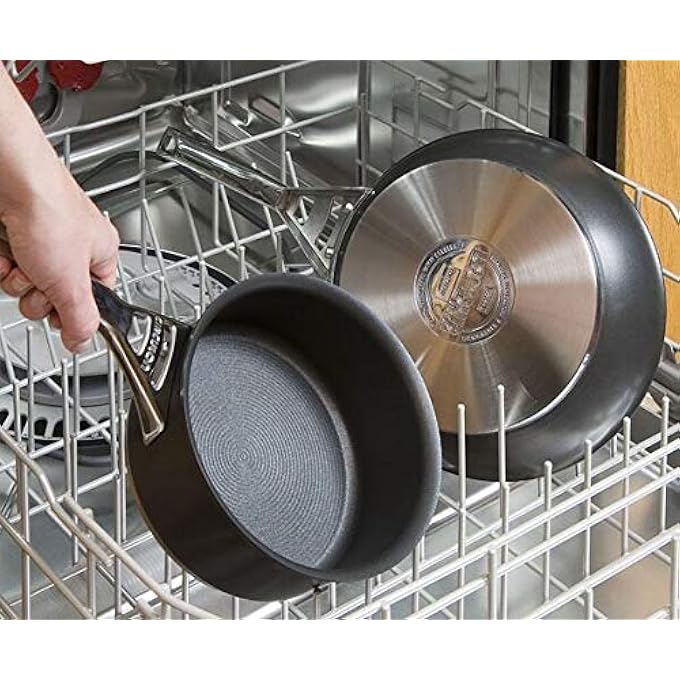 سركيولن مقلاة حليب إنفينيت 16 سم، مقلاة حليب حثية 14 لتر، غير لاصقة مع مقابض قاعدة من الفولاذ المقاوم للصدأ، آمنة للاستخدام في غسالة الأطباق، أواني طهي متينة مطلية بأكسيد الألومنيوم، قدر حليب أسود - Image 3