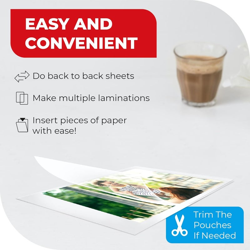 Simply Cool 5MIL Thermal Laminating Sheets (225 Count) Letter, Photo, Card, Notecard, ID Badge and Business Card Sizes, Laminating Pouches, Compatible with Laminators, Crystal Clear Laminated Finish - Image 5