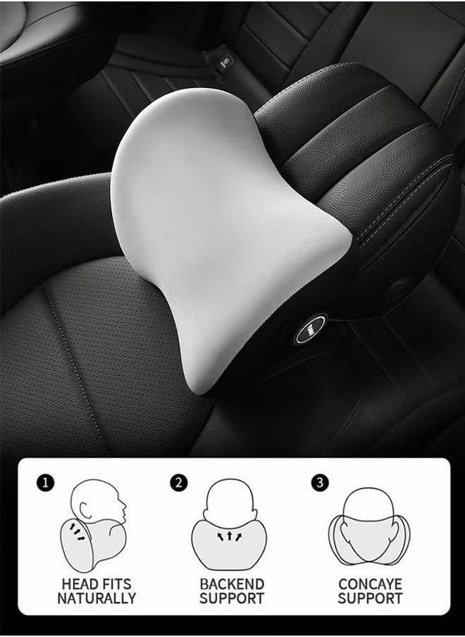 Generic Lumbar Support Pillow And Car Headrest Neck Pillow Set Car Back Cushion Lumbar Support And Car Neck Pillow Kit Relieve Neck And Back Pain Improve Posture Cushion Memory Foam Ergonomic Seat Cushion With Adjustable Strap Automotive Interior (Black)  - Image 4