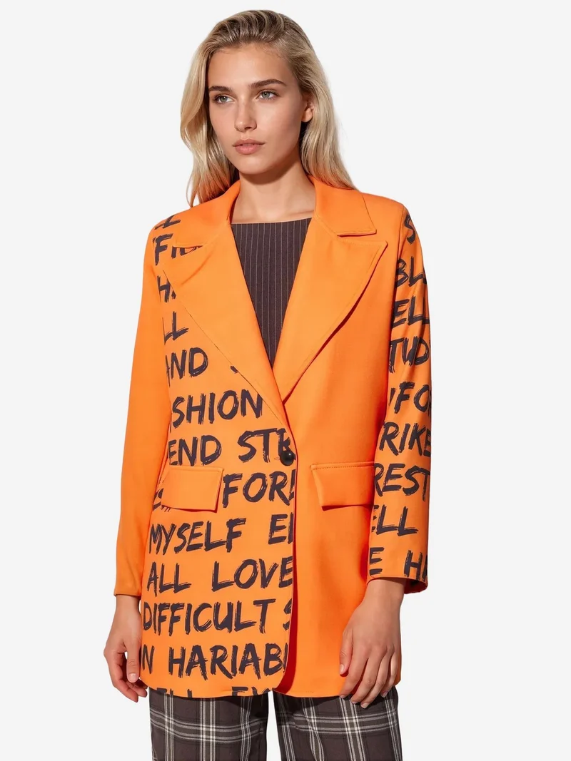 جينيفر Oversized Crepe Blazer Jacket