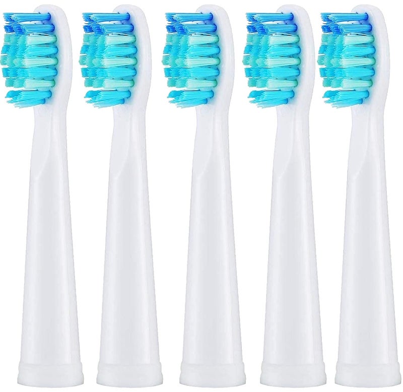 teeteck 5pc Toothbrush Heads Compatible with Fairywill D7D8FW507508 551917959D1D3 White - Image 3