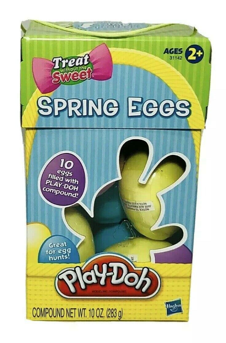 SCS Direct Dough Filled Plastic Eggs- 10 Pack of 1 Oz Colorful Kids Doh- Play & Mold to Fun Dough Shapes -Candy Alternative for Presents, Stocking Stuffers, Pinata Toys, Kids Party Favors- Non-Toxic, Ages 2+ - Image 5