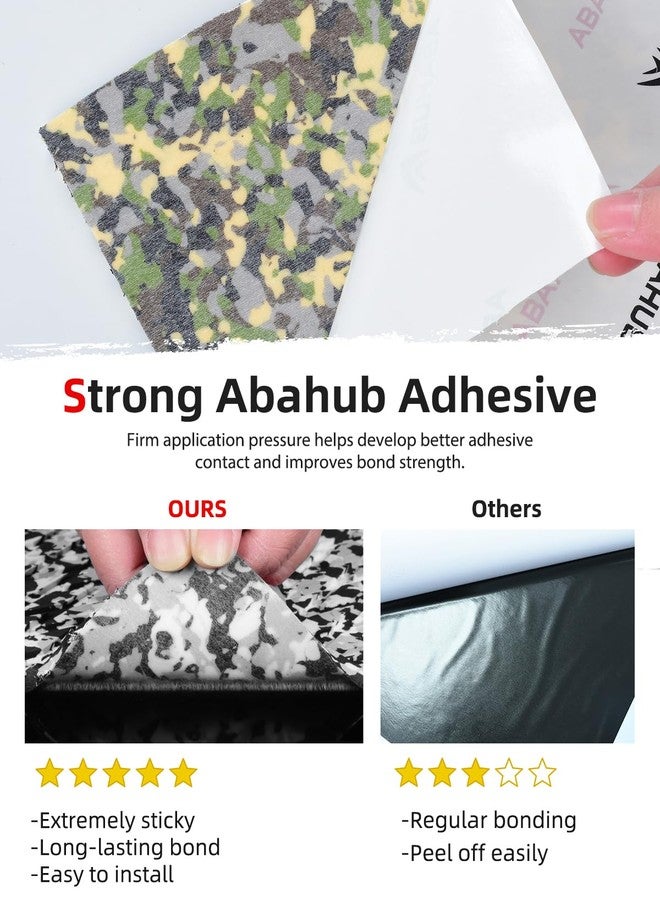 Abahub أرضيات قوارب من إسفنج EVA من أبهاب، مقاس 48 بوصة × 16 بوصة، مانعة للانزلاق، وسادة تثبيت لألواح التزلج على الماء، ذاتية اللصق وقابلة للقص، مناسبة للقوارب وألواح التجديف وقوارب الكاياك وركوب الأمواج، لون أسود مموه - Image 2