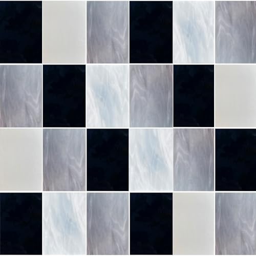 PALJOLLY 24 Sheets Stained Glass Sheet Black White Gray Collection, 4 X 6 inch Art Glass Mosaic Tiles for Crafts, Stained Glass Supplies for Stained Glass and Mosaic Projects - Image 2