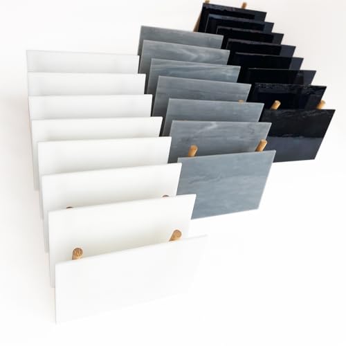 PALJOLLY 24 Sheets Stained Glass Sheet Black White Gray Collection, 4 X 6 inch Art Glass Mosaic Tiles for Crafts, Stained Glass Supplies for Stained Glass and Mosaic Projects - Image 1