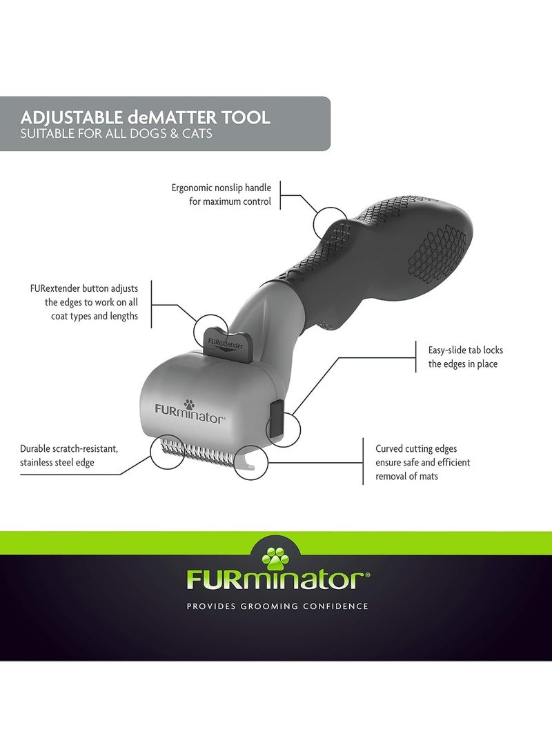 FURminator - pet brush Adjustable Dematting,gray,Standard - Image 1