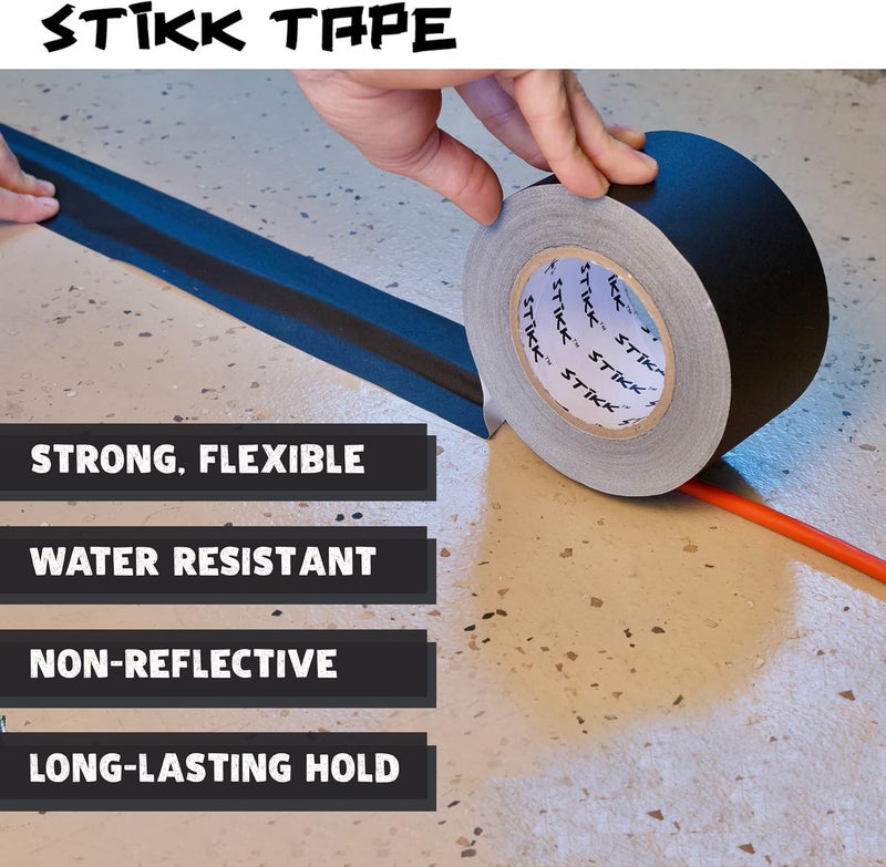STIKK Gaffer Tape - Black Gaff Tape - 4 inch x 60 Yards - Pro Gaff Tape for Staging Work - Grafting Tape for Filming, Photography, Radio - Effective Heavy-Duty Water Resistant - Image 5