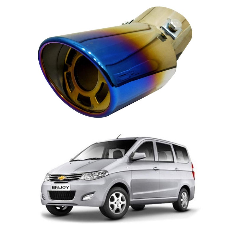 Oshotto Stainless Steel SS-008 Car Exhaust Muffler Silencer Cover Compatible with Chevrolet Enjoy (Multicolor) - Image 1