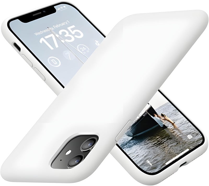 Next Next Store Compatible with iPhone 11 Case Silicone Soft AntiScratch Microfiber Lining Slim Shockproof Upgraded Phone Case 11 with Camera Protection 61 inch White