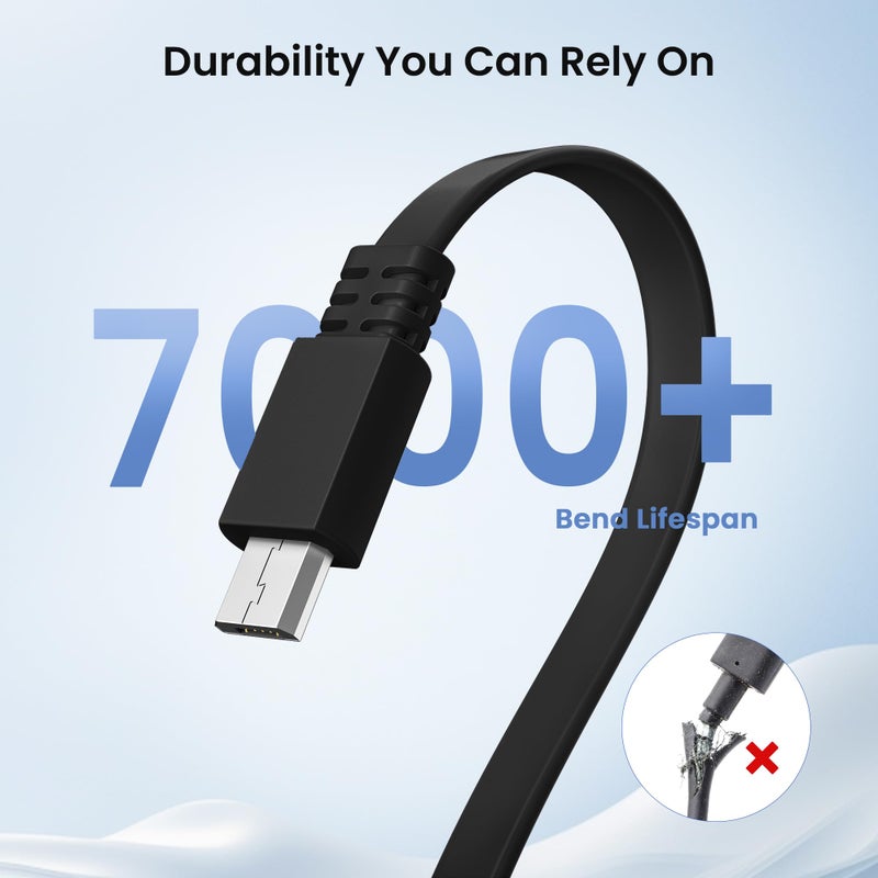 Itramax Micro USB Extension Cable 20FT 2Pack,Flat USB to Micro Long Charging Power Extender Cord Wire Replacement for Security Camera,Blink Mini/XT/XT2/Outdoor 3,25,Wyze Cam v4/Pan v3,Ring,Arlo,eufy - Image 4