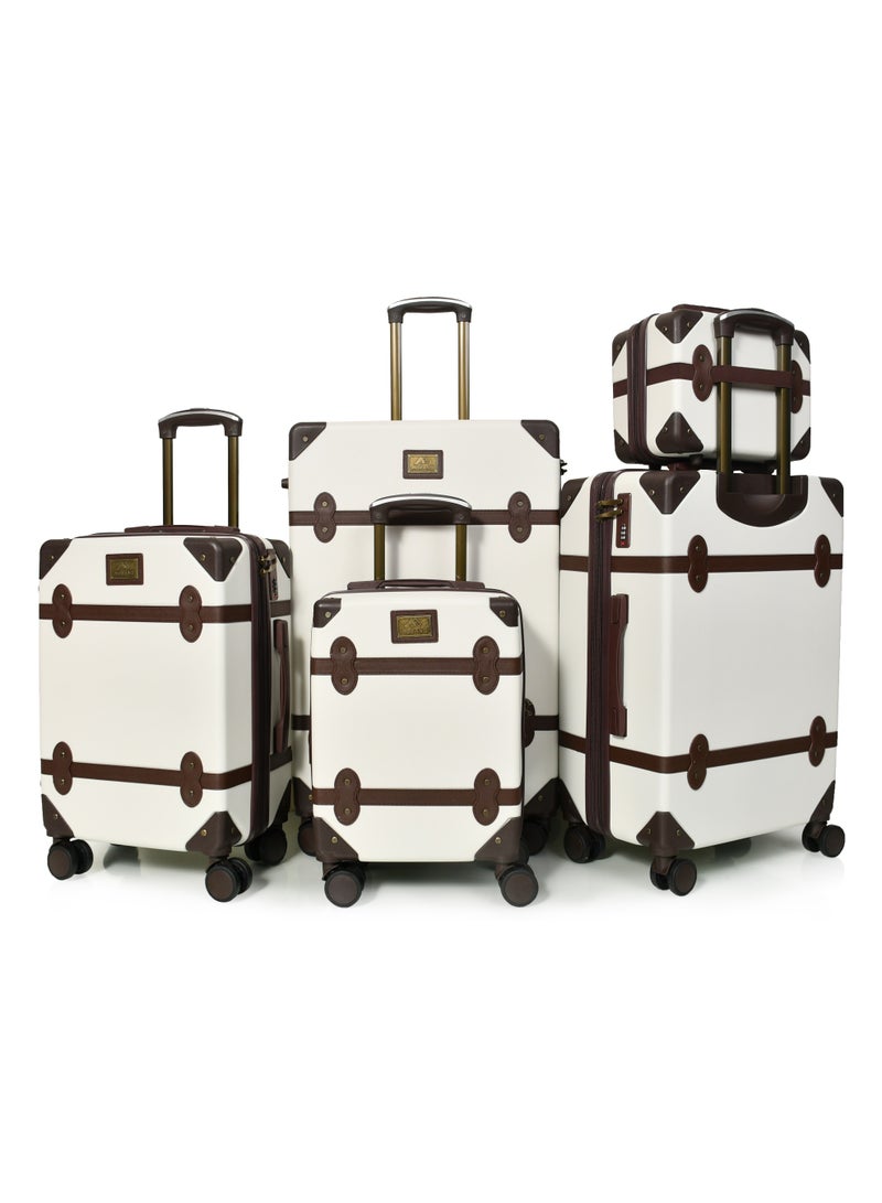 مورانو شنط سفر من مورانو مكون من خمس قطع لون أبيض - Image 1