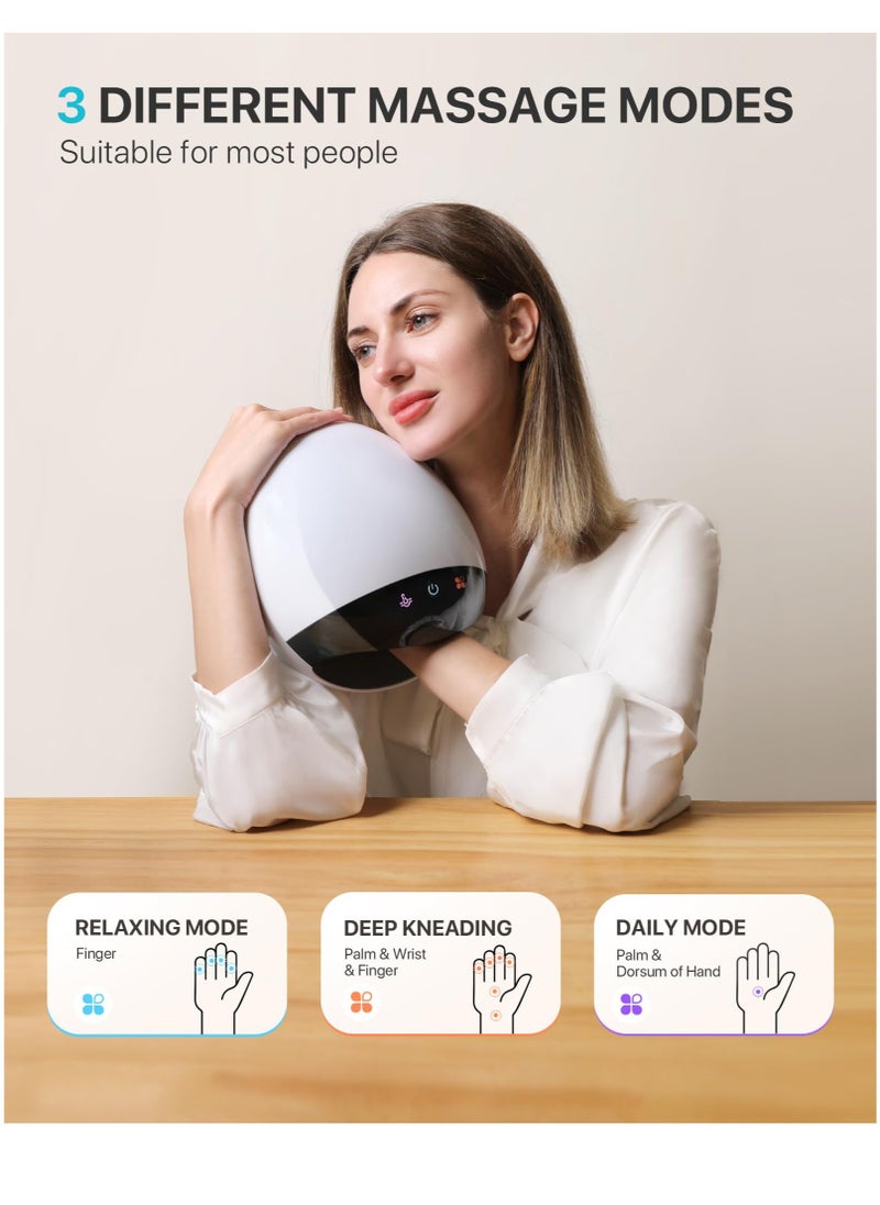 Excefore - Roller Kneading Hand Massager for Arthritis and Carpal Tunnel Relief, Cordless Electric Hand Massager with Heat and Compression - Hand, Wrist, and Finger Massager-Ideal Gifts for Women/Men, White - Image 1