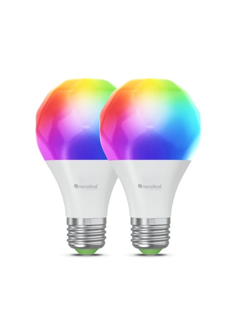 Matter Thread Smart Bulb MATTER E27/A60 (2pcs) - Smart Light Bulb for Home/Office, Color Changing RGBCW, Dimmable, Bluetooth/Thread Enabled, works with iOS/Android - 2Pack