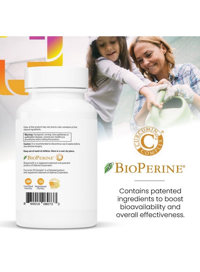 REVITALIZE Turmeric Curcumin Supplement 60 Servings - Supports Joint Health | BioPerine Black Pepper Extract with 500mg Capsules, Curcuminoids 475mg | Helps Liver Function, Digestion & Better Absorption - Image 2