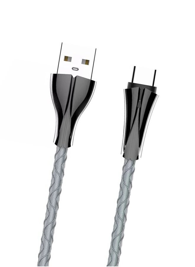 LDNIO Type-C 2.4A Quick fast sync data charging With 7 LED Indicator 2M cable Grey  - Image 1