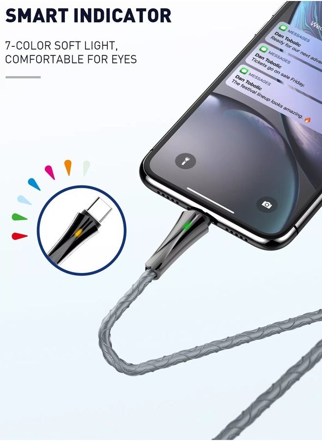 LDNIO Type-C 2.4A Quick fast sync data charging With 7 LED Indicator 2M cable Grey  - Image 2