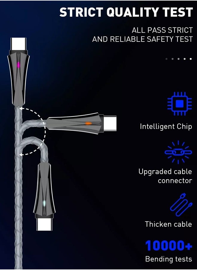 LDNIO Type-C 2.4A Quick fast sync data charging With 7 LED Indicator 2M cable Grey  - Image 3