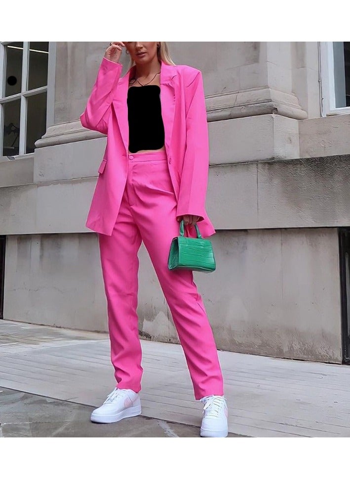 Shougu New Women's Fashion Temperament Long Sleeved Suit Straight Leg Pants Set  - Image 2