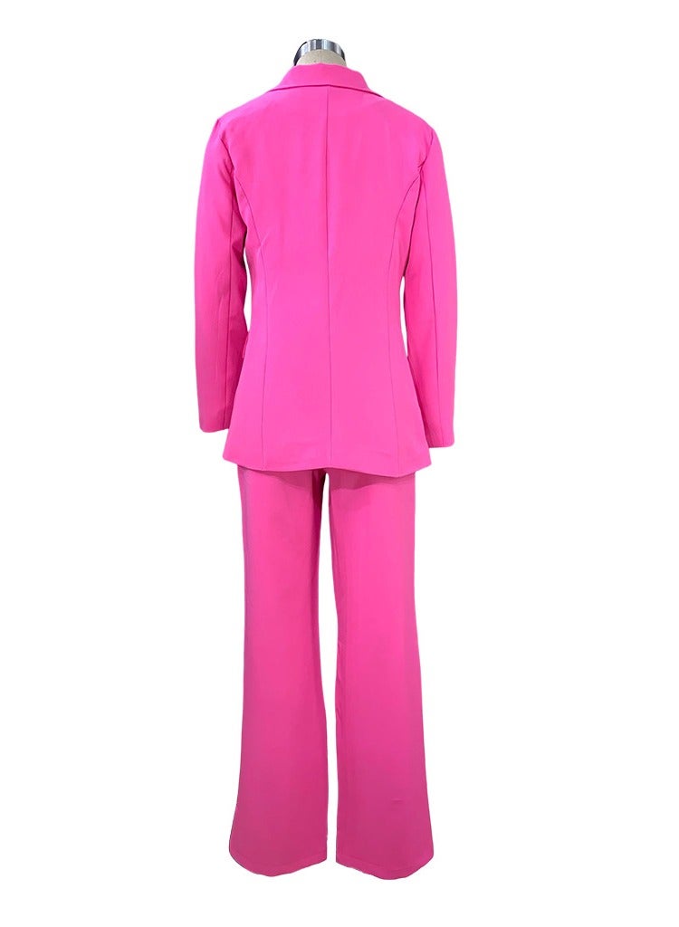Shougu New Women's Fashion Temperament Long Sleeved Suit Straight Leg Pants Set  - Image 3