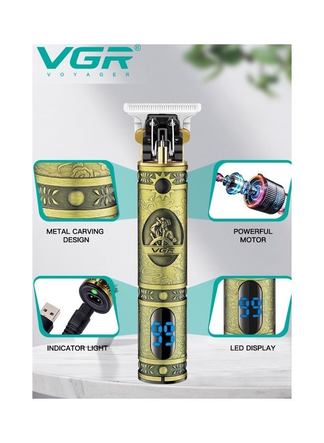 VGR Cordless Professional Hair And Beard Trimmer Gold - Image 2