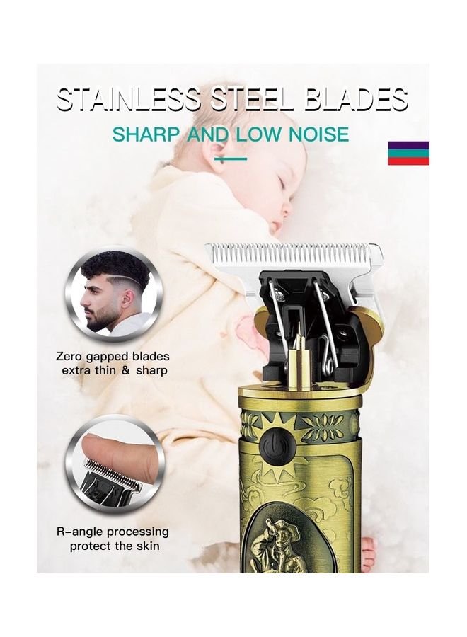 VGR Cordless Professional Hair And Beard Trimmer Gold - Image 3