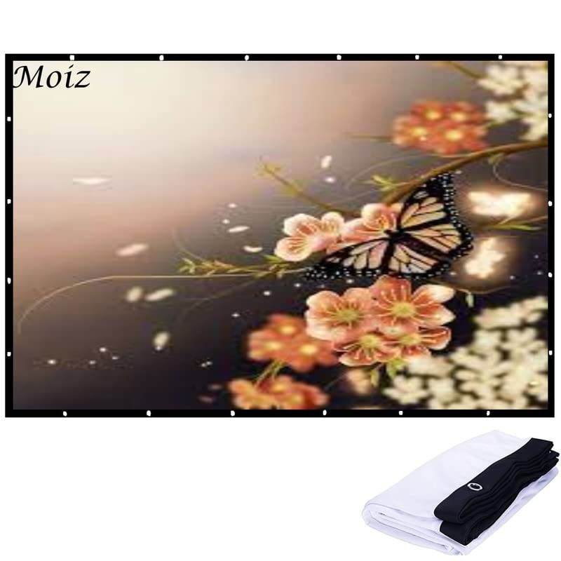 MOIZ [Upgraded] 150 inch Projector Screen,4K HD 4:3 Portable Video Foldable Anti-Crease (120" Inch (W) x 96" Inch (H))(10FTX8FT)-(Width 305cm x 243 cm Height) - Image 1