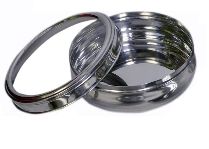 Dynore Stainless Steel Belly Shape Puri Dabba Box for Kitchen/Flat Canister With See Through Lid- 11 Number - Image 5