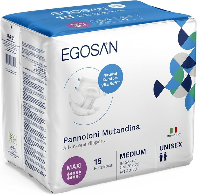 EGOSAN Maxi Incontinence Disposable Adult Diaper Brief Maximum Absorbency and Adjustable Tabs for Men and Women (Medium 15-Count) - Image 3