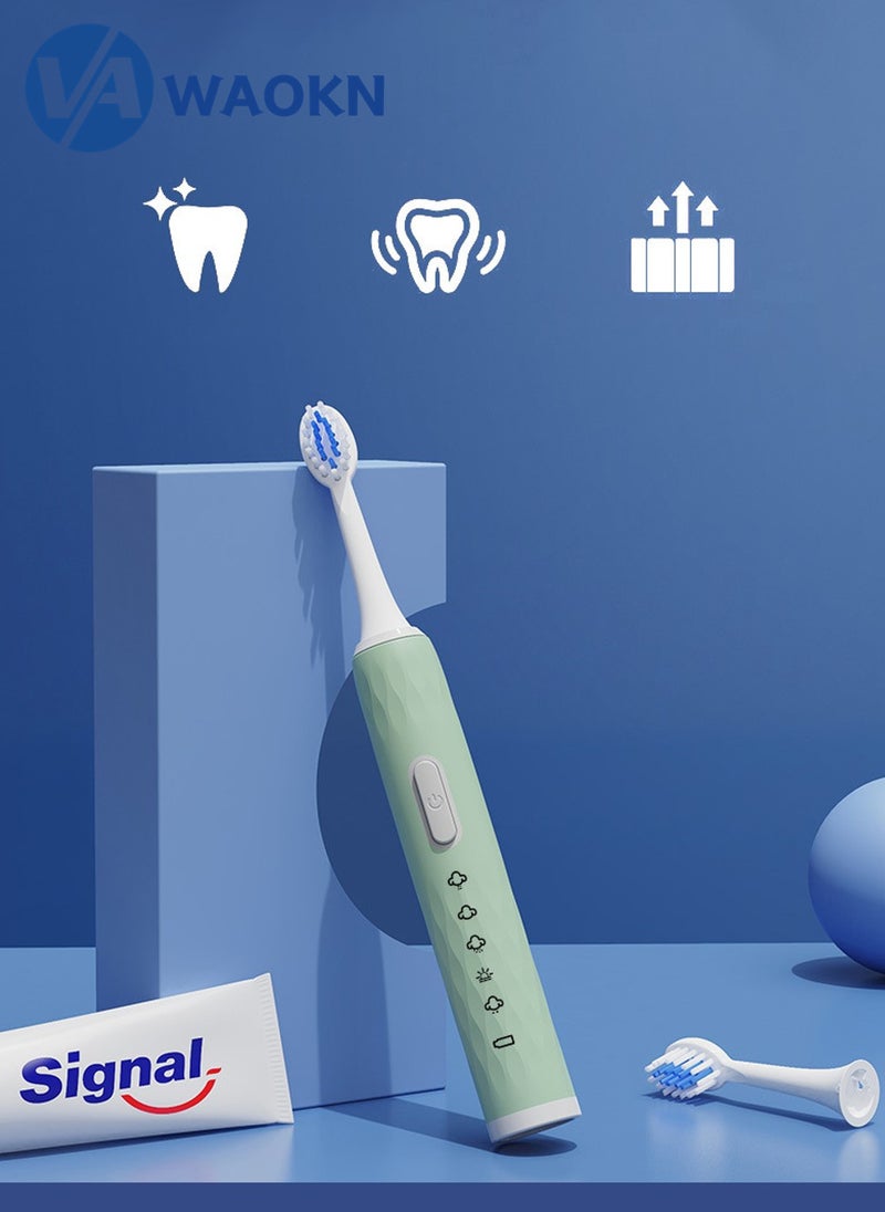 WAOKN Rechargeable Sonic Electric Toothbrush High-frequency Vibration IPX7 Waterproof Power Toothbrush 5 Modes Adjustable Smart Toothbrush with 5 Detachable Soft-bristle Brush Heads and 1 Travel box - Image 4