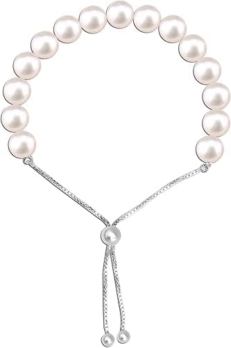 LeCalla 925 Sterling Silver Jewelry Sliding Pearl Bolo Bracelet for Women Teen - Image 2