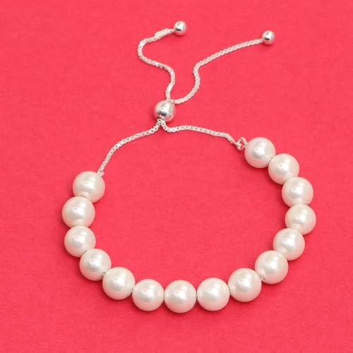 LeCalla 925 Sterling Silver Jewelry Sliding Pearl Bolo Bracelet for Women Teen - Image 4