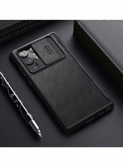 Excefore Case for Samsung Galaxy S22 Ultra Case with Camera Cover and Card Holder,  PU Leather Case with Flip Cover and Slide Camera Protection, Durable Shockproof Cover for Samsung S22 Ultra (Black)  - Image 2