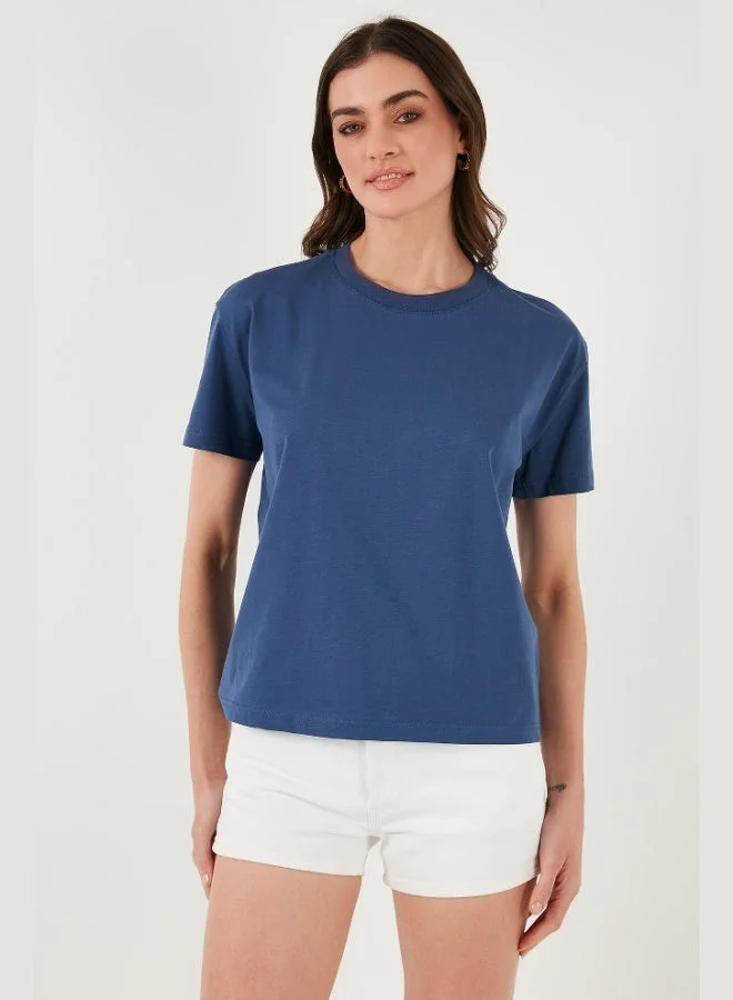 Lela Lela Cotton Oversize Fit Crew Neck T Shirt Women's T SHIRT 5866097