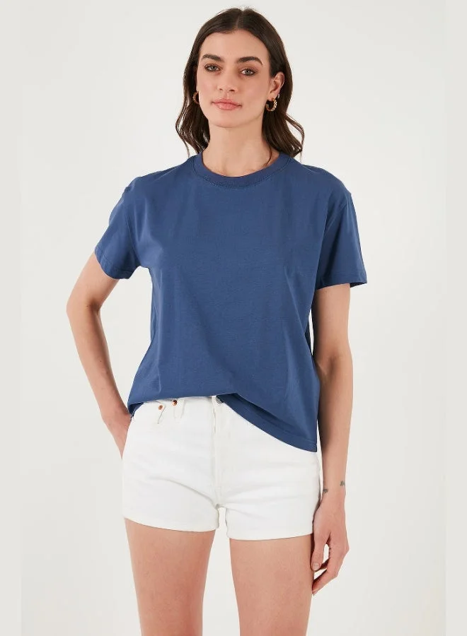 Lela Lela Cotton Oversize Fit Crew Neck T Shirt Women's T SHIRT 5866097
