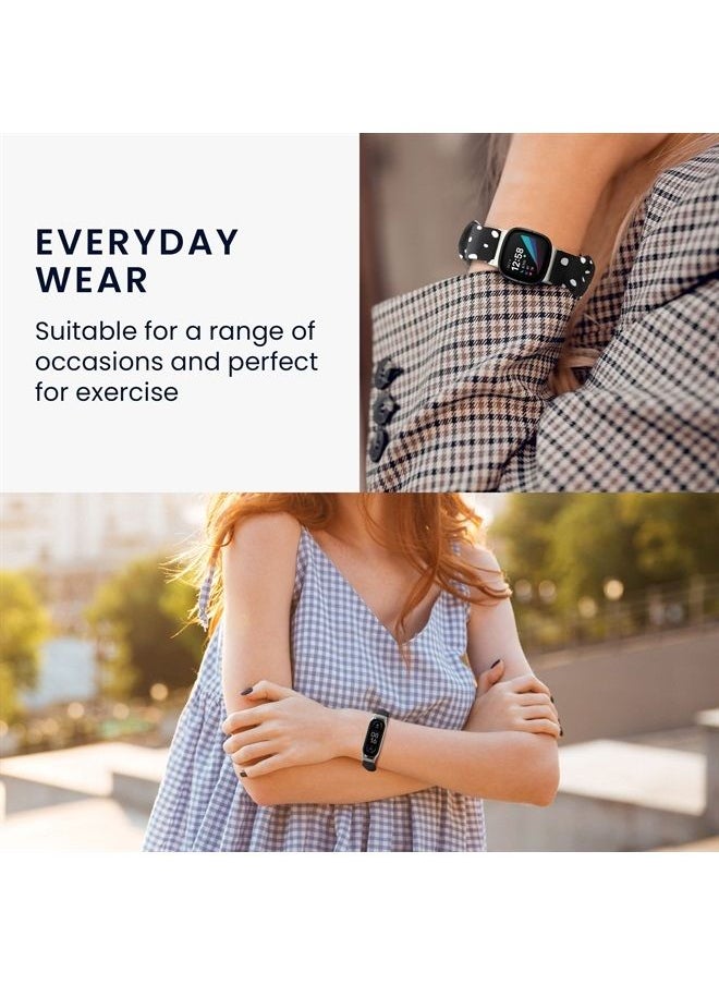 kwmobile - Watch Strap Compatible with Xiaomi Mi Band 4 / Mi Band 3 - Black Scrunchie Watch Band - 4.7-7.8 inches (12-20 cm) - Image 1