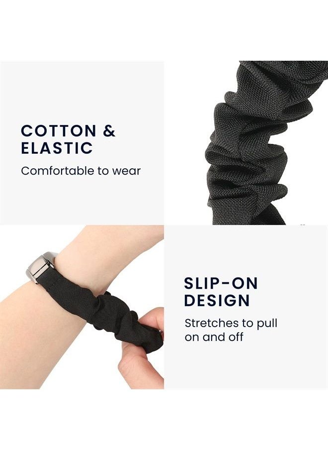 kwmobile - Watch Strap Compatible with Xiaomi Mi Band 4 / Mi Band 3 - Black Scrunchie Watch Band - 4.7-7.8 inches (12-20 cm) - Image 1