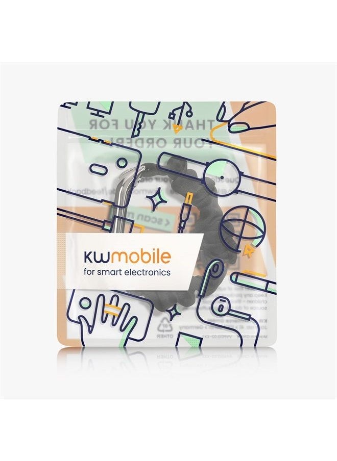 kwmobile - Watch Strap Compatible with Xiaomi Mi Band 4 / Mi Band 3 - Black Scrunchie Watch Band - 4.7-7.8 inches (12-20 cm) - Image 1