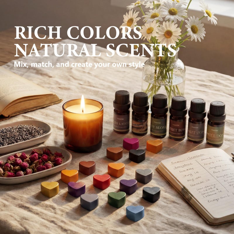 FUHITIM Soy Candle Wax Kit for Candle Making 10 lbs Bag, Premium Natural Soy Wax Flakes, No additives and Pure, 100 Cotton Candle Wicks, Fragrance Oils, Dried Flowers & Pigment Colors - Image 3