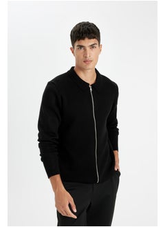 DeFacto Man Smart Casual Tricot Standart Fit Polo Neck Long Sleeve Cardigan  - Image 5