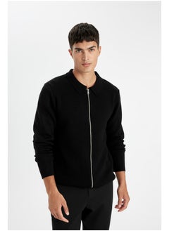 DeFacto Man Smart Casual Tricot Standart Fit Polo Neck Long Sleeve Cardigan  - Image 1