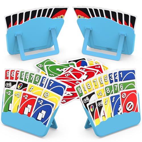 Tenyond Card Holders for Playing Cards 4 Pack Playing Card Holder wFoldable Stand for Stocking Stuffers Travel Games Seniors Little Hand or Arthritis Hand UNO Poker for Holidays Game Night - Image 1