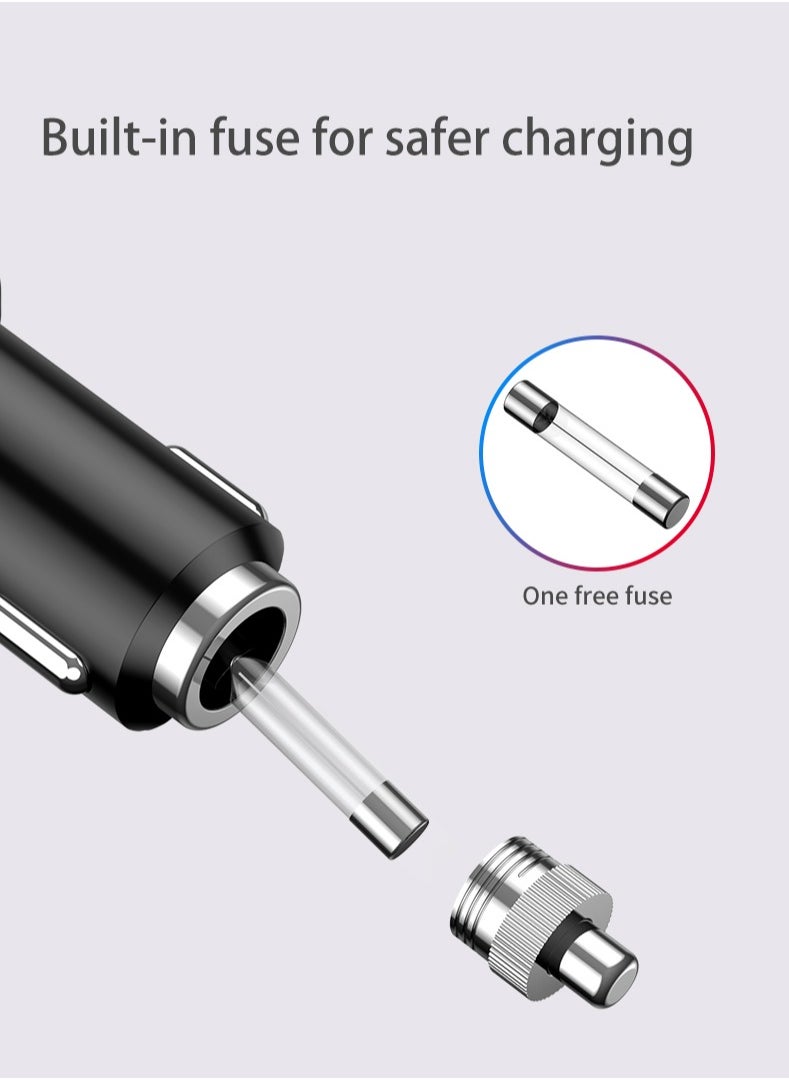 HouDeOS - 120W 3-in-1 Car Charger Splitter PD30w QC3.0 Lighter Adapter Car Lighter Socket Splitter with Switch - Image 1