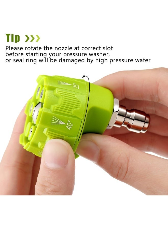 Tondiamo 2 Pack 6 In 1 Pressure Washer Nozzles With 1/4 Inch Quick Changeover And Adjustable Plug Connect, 4000 Psi  - Image 4