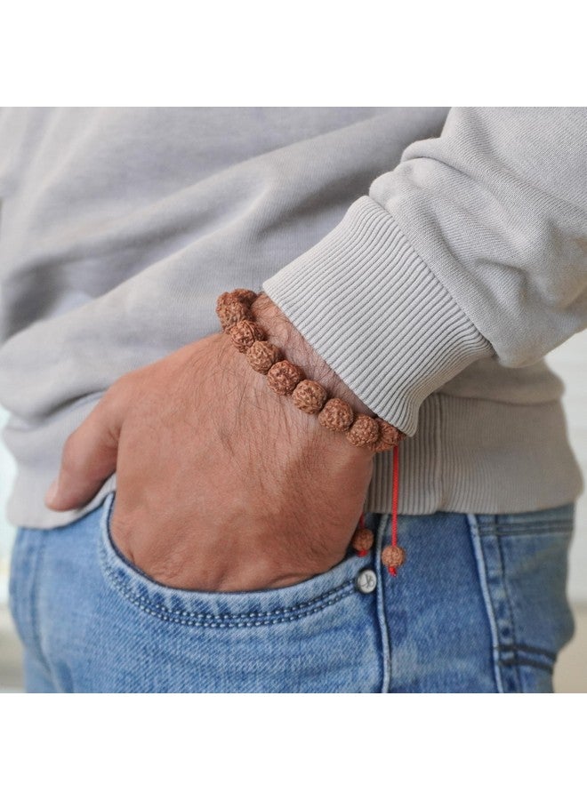 REMEDYWALA Original 5 Mukhi(Panchmukhi) Rudraksha Bracelet With Certificate | AAA Grade Unisex both for Men and Women - Image 3