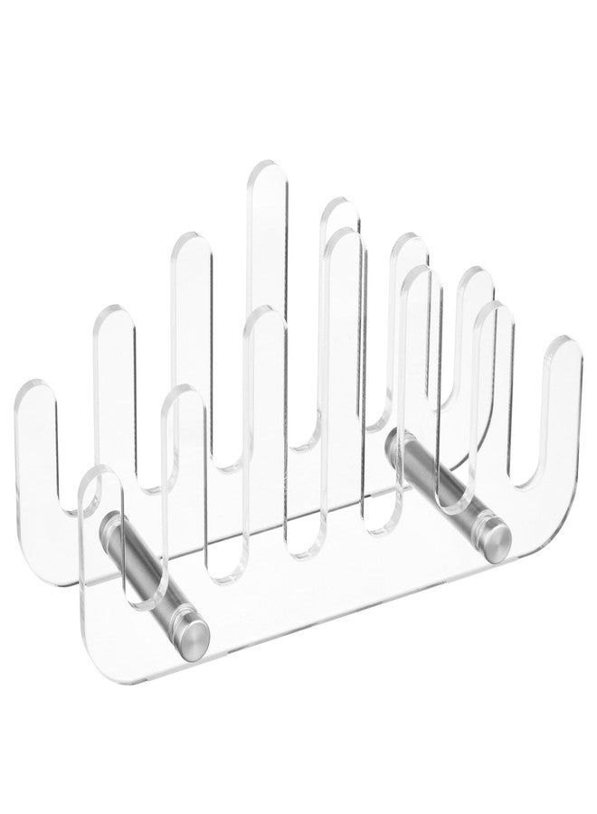 Homakover Clear Acrylic Coaster Holder, 6 Grids Anti Slip Coaster Organizer Perfect for Square or Round Coaster Sets, Hold 6 Coasters (Holder Only) - Image 1