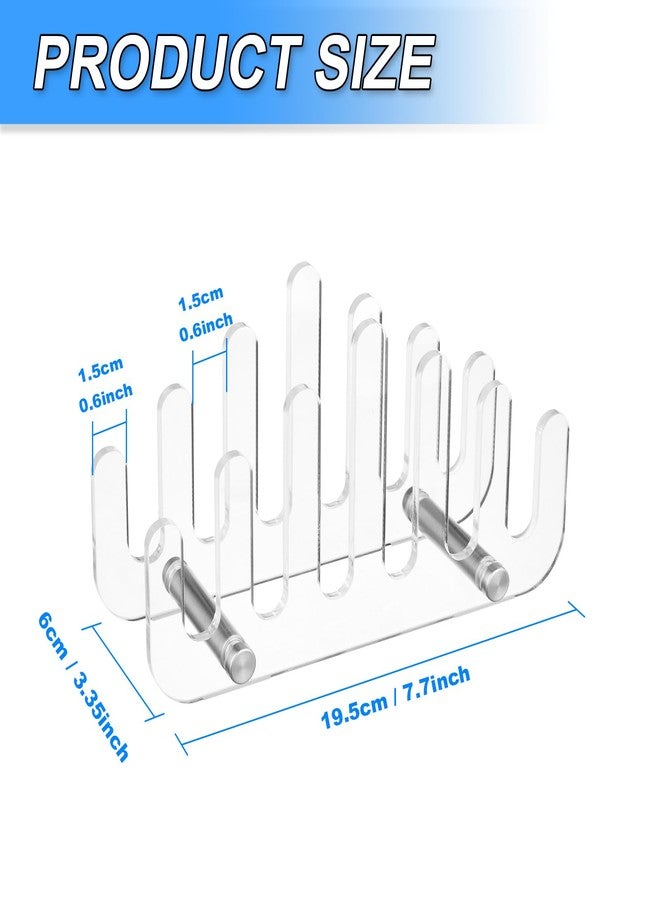 Homakover Clear Acrylic Coaster Holder, 6 Grids Anti Slip Coaster Organizer Perfect for Square or Round Coaster Sets, Hold 6 Coasters (Holder Only) - Image 2