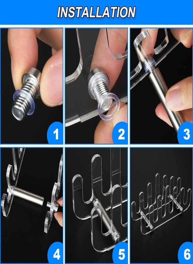 Homakover Clear Acrylic Coaster Holder, 6 Grids Anti Slip Coaster Organizer Perfect for Square or Round Coaster Sets, Hold 6 Coasters (Holder Only) - Image 3