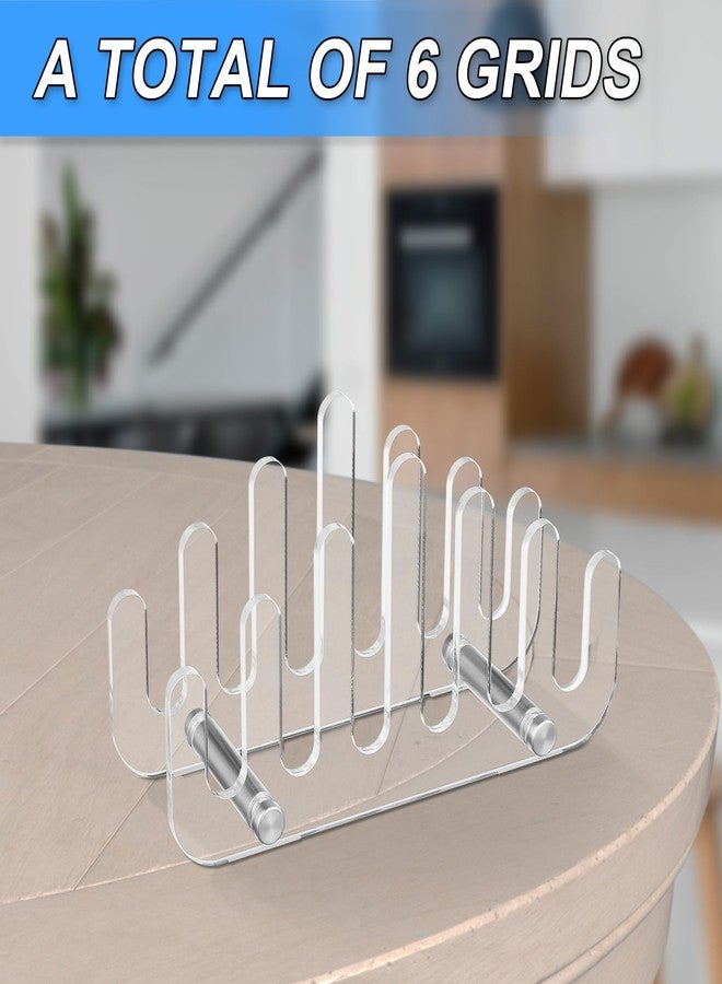 Homakover Clear Acrylic Coaster Holder, 6 Grids Anti Slip Coaster Organizer Perfect for Square or Round Coaster Sets, Hold 6 Coasters (Holder Only) - Image 4