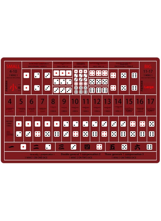 Generic - Anti-Slip Rubber Dice Game Mat Cloth Big Small Bet Table Pad Single Surface Pure Color Customizable Size Gaming Accessories-Color:90X60CM-Pattern:Sic Bao Blue - Image 1