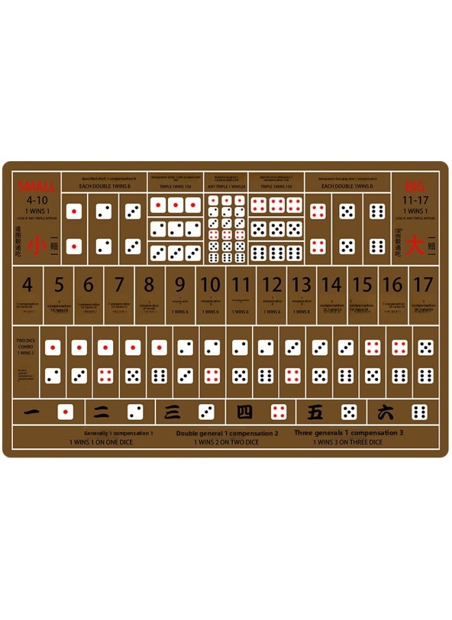 Generic - Anti-Slip Rubber Dice Game Mat Cloth Big Small Bet Table Pad Single Surface Pure Color Customizable Size Gaming Accessories-Color:90X60CM-Pattern:Sic Bao Blue - Image 1